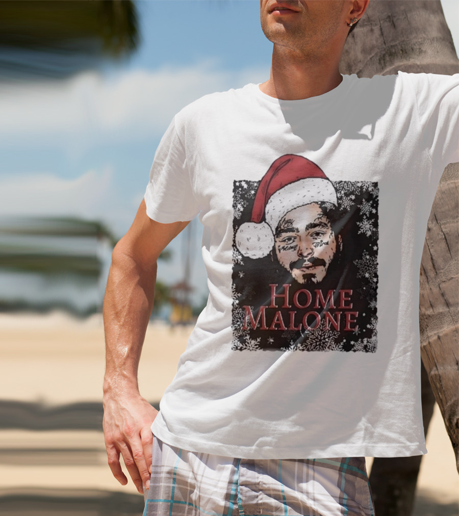 Home Malone Swea Funny Christmas Sweathirt Home Alone Sweathirt Ghost Malone Post Malone Dallas Cowboys Snowflakes Santa Hat T-Shirt
