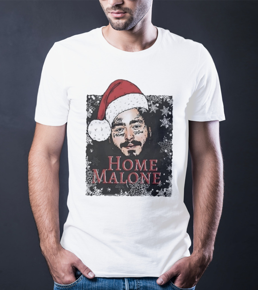 Home Malone Swea Funny Christmas Sweathirt Home Alone Sweathirt Ghost Malone Post Malone Dallas Cowboys Snowflakes Santa Hat T-Shirt