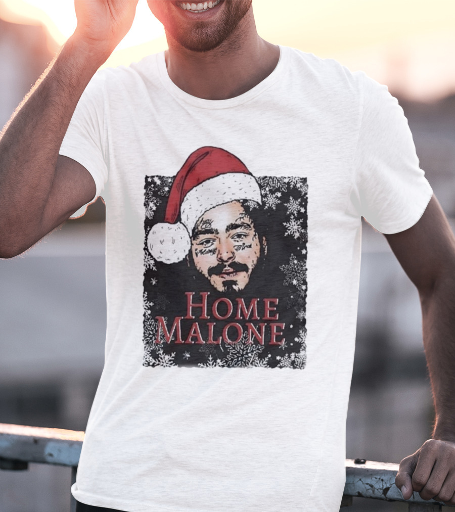 Home Malone Swea Funny Christmas Sweathirt Home Alone Sweathirt Ghost Malone Post Malone Dallas Cowboys Snowflakes Santa Hat T-Shirt