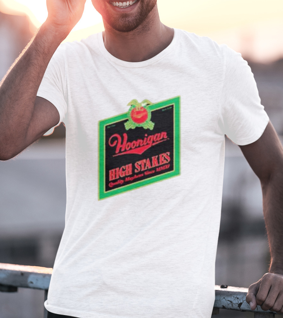 Hoonigan High Stakes Quality Mayhem Since MMXI Retro Apple Crate Label T-Shirt