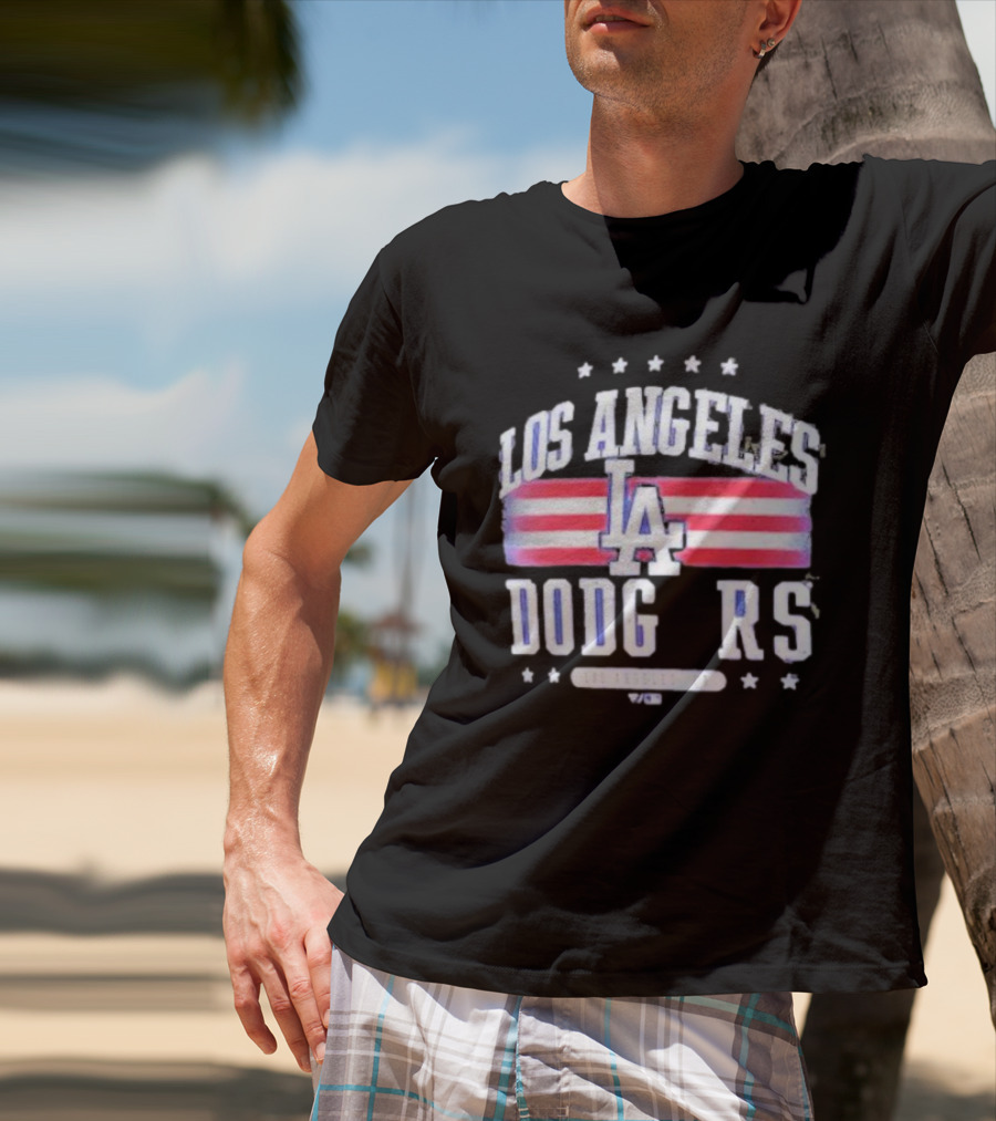 Los Angeles Dodgers Americana LA Stripes Stars T-Shirt