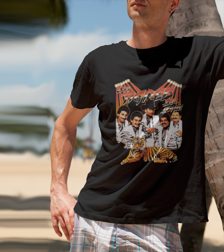 Los Tigres Del Norte Band Members With Tiger Image T-Shirt