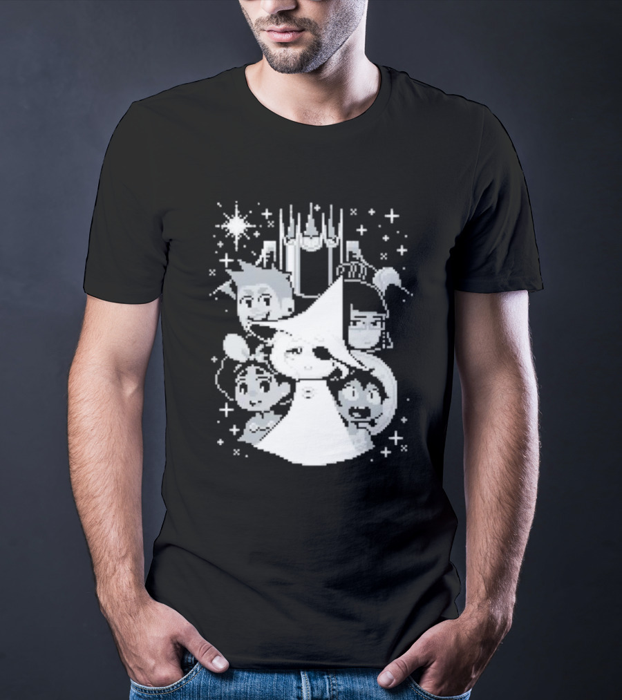 In Stars And Time Characters Pixel Art Cosmic Adventure T-Shirt