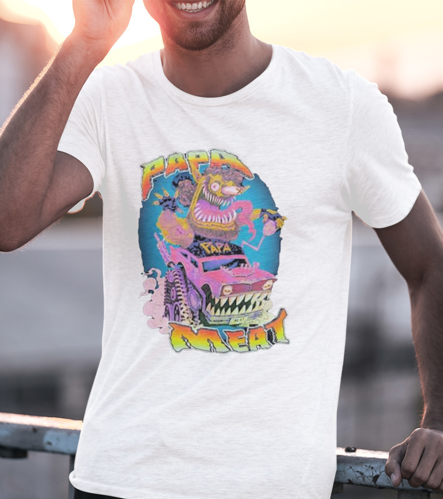Papa Meat Crazy Monster Truck Adventure T-Shirt