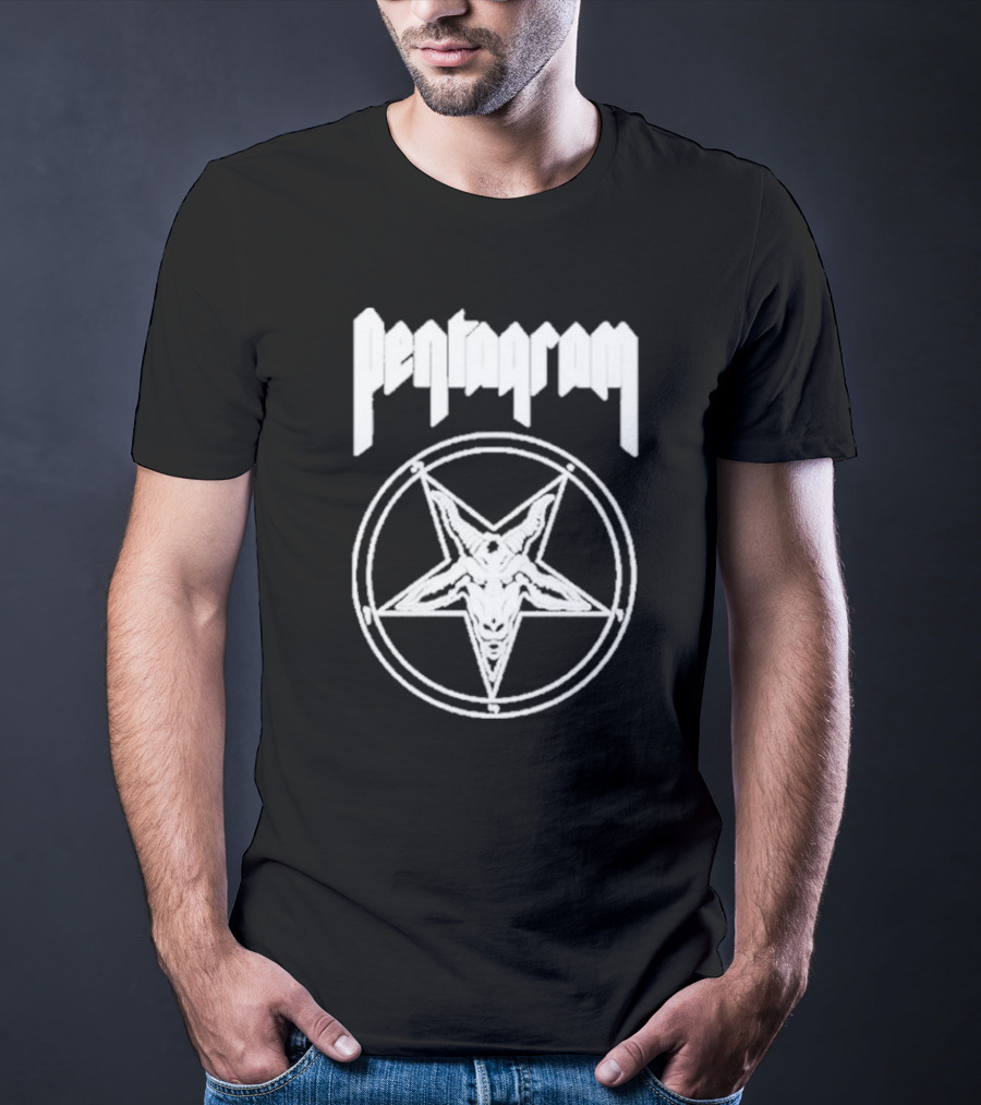 Pentagram Goat Head Circle Night Shift T-Shirt