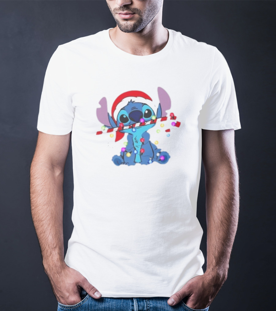 Disney Lilo And Stitch Christmas Jumper Mens Womens Kids Xmas Angel T-Shirt