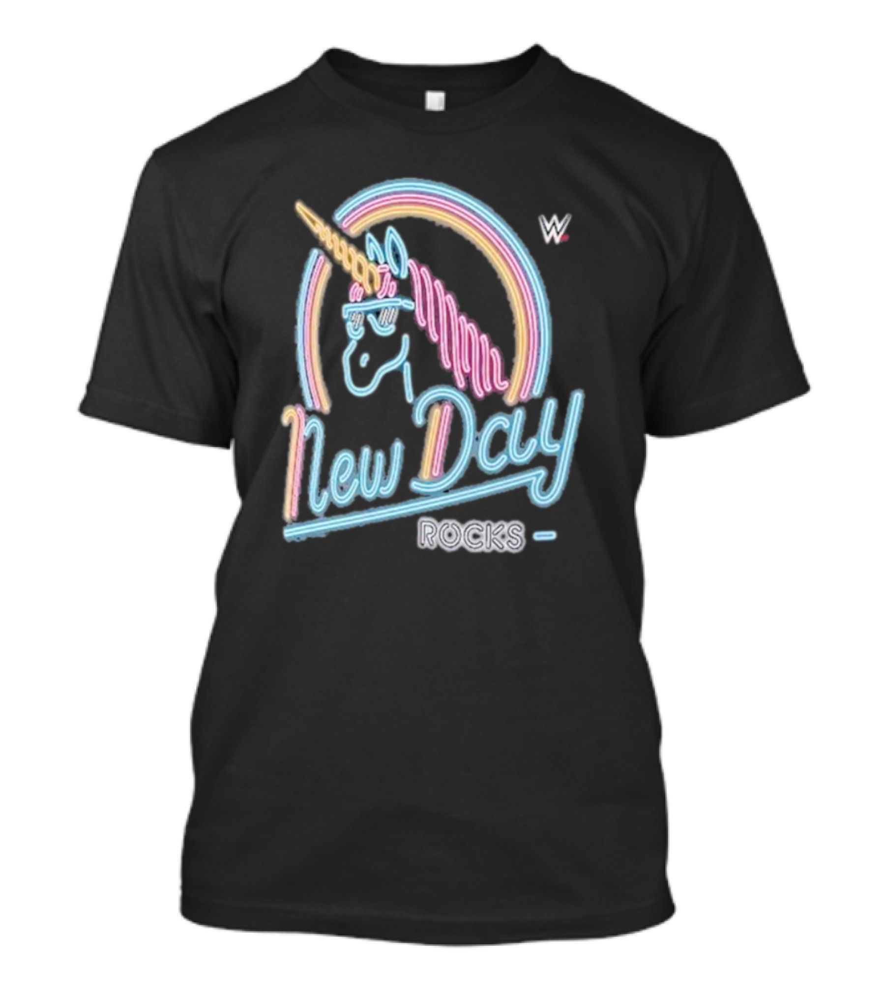 The New Day WWE Neon Unicorn Rocks Ripple Junction T-Shirt
