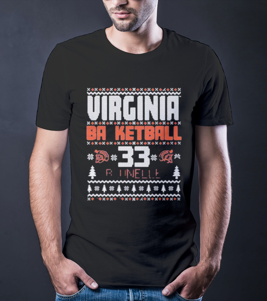 Virginia Basketball Sam Brunelle 33 Holiday T-Shirt