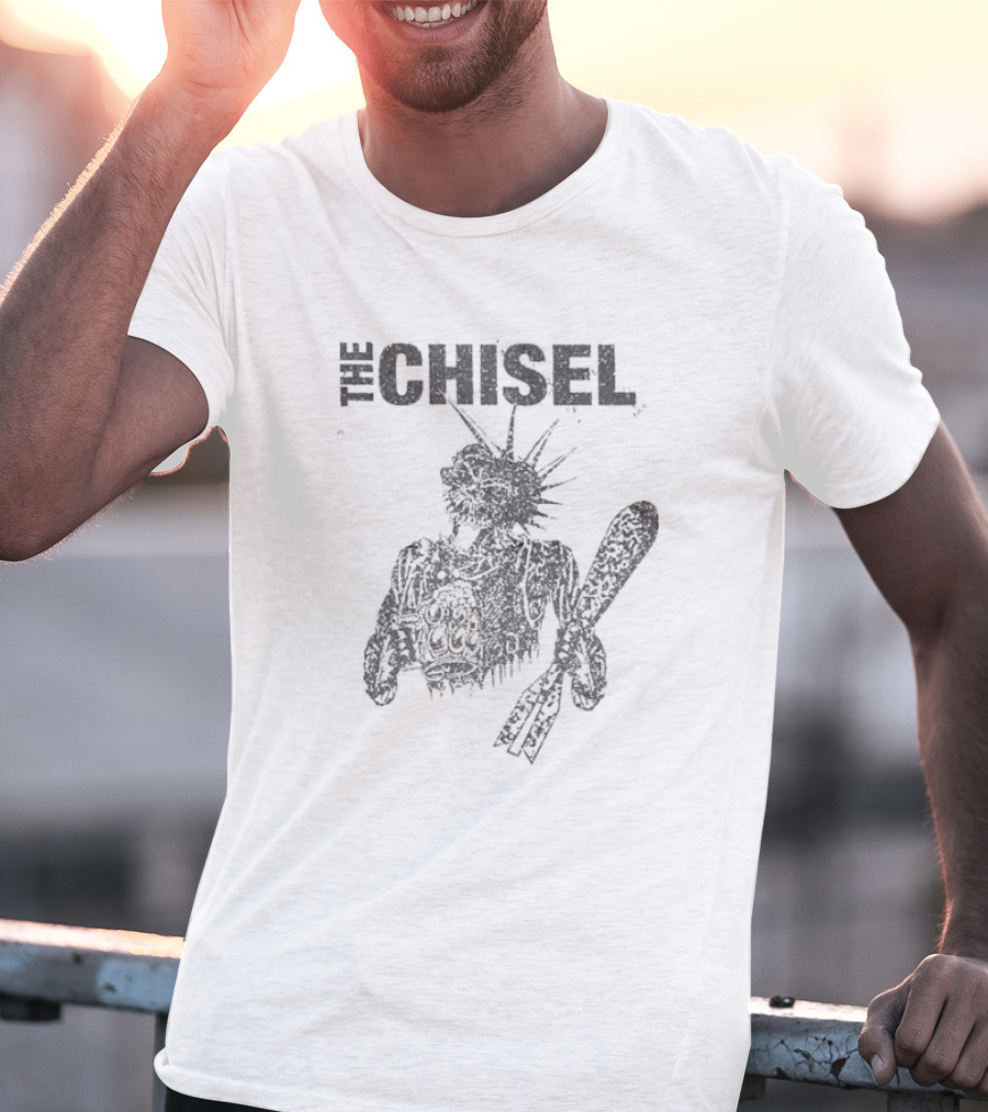 The Chisel Statue Of Liberty Skeleton With Club T-Shirt