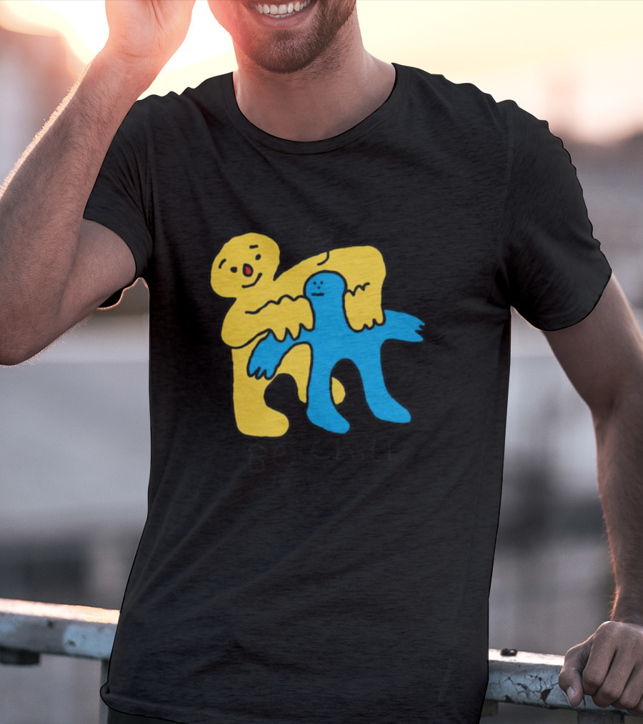 Be Chill Bold Colorful Cartoon Characters Hugging T-Shirt