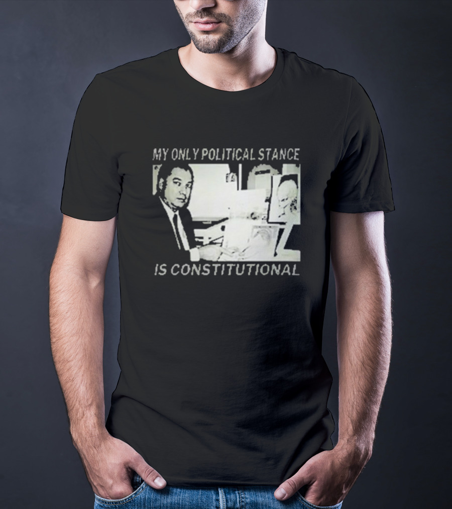 Bill Cooper My Only Political Stance Is Constitutional Office Desk Scene T-Shirt