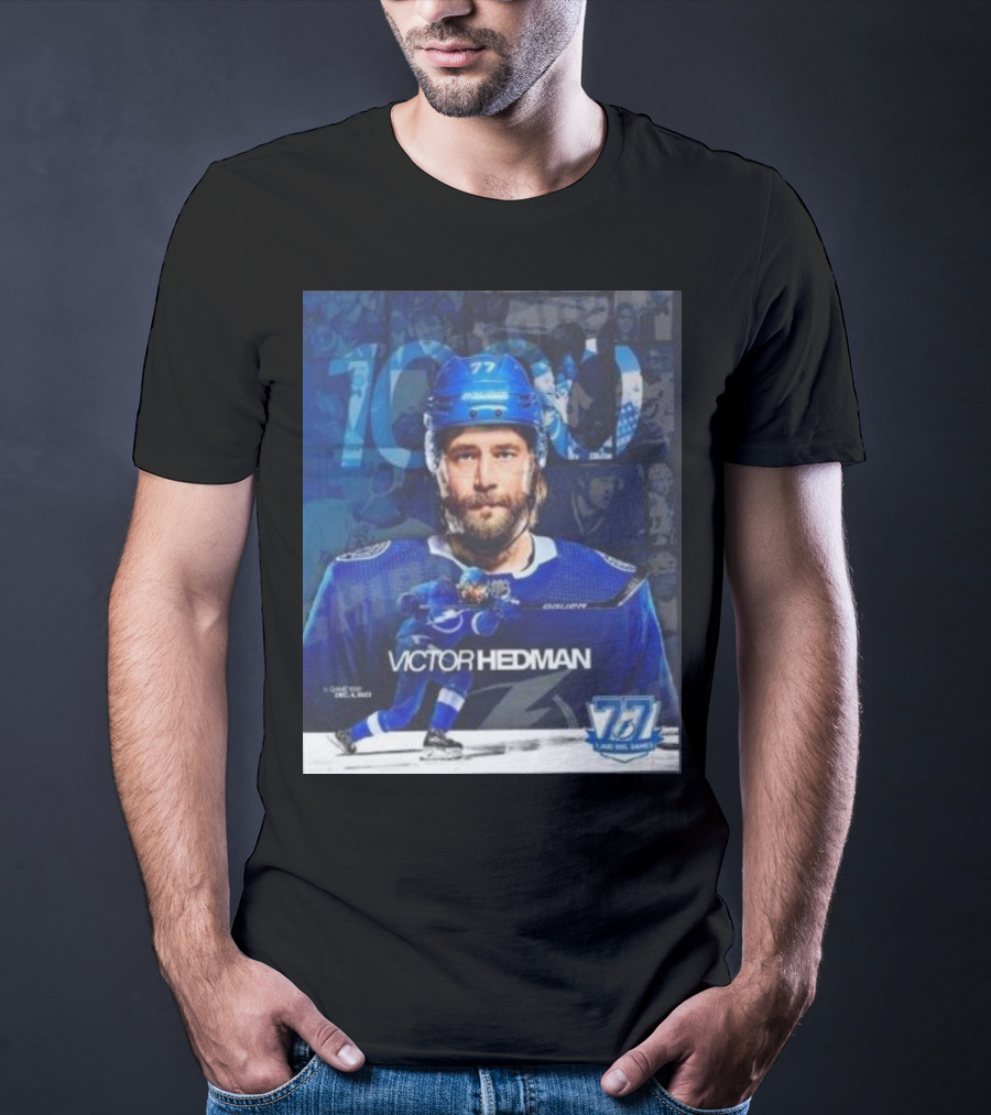 Victor Hedman 1000 NHL Games Milestone T-Shirt