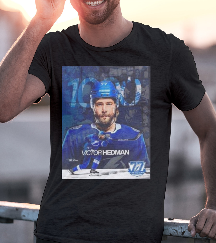 Victor Hedman 1000 NHL Games Milestone T-Shirt