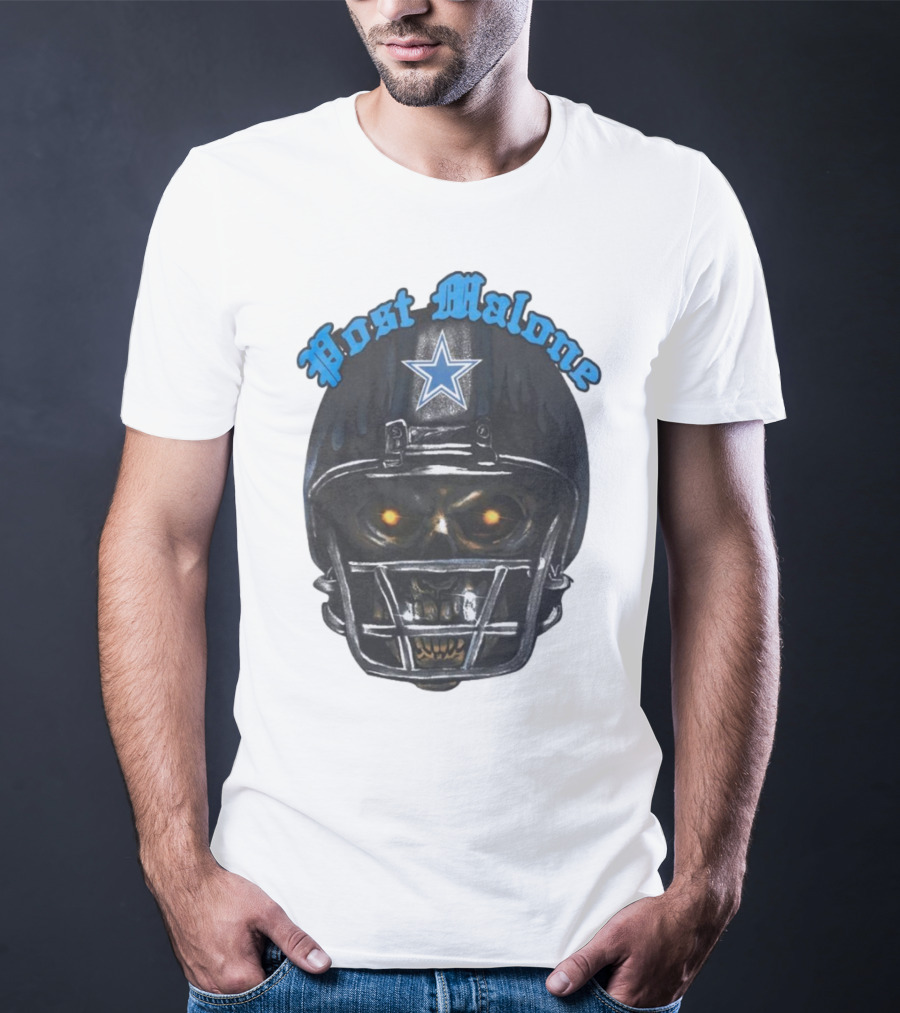 Post Malone Dallas Cowboys Helmet Skeleton With Star T-Shirt