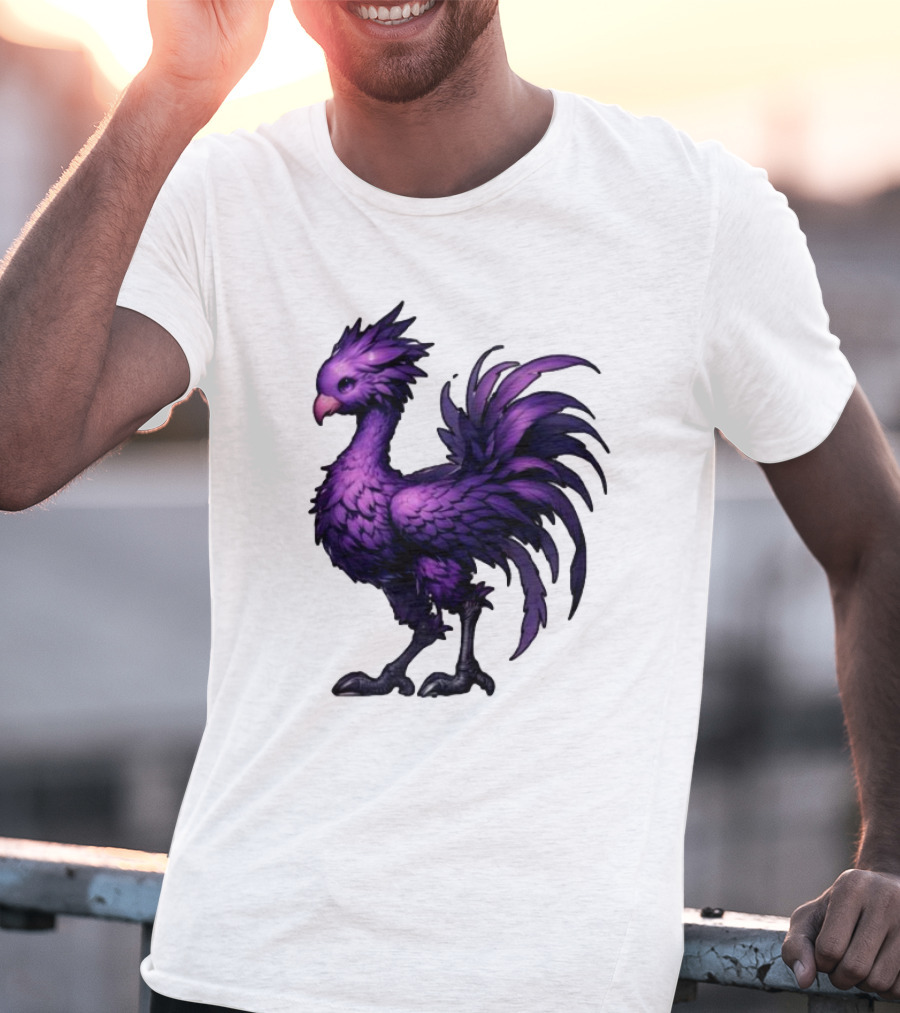 Purple Chocobo Fantasy Creature Mythical Bird Iconic Character T-Shirt