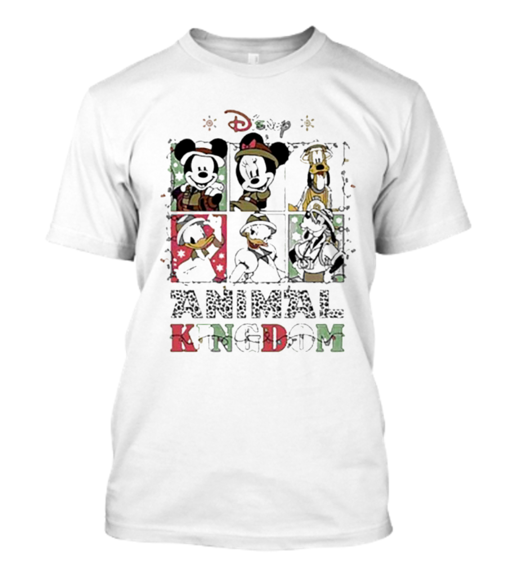 Disney Christmas Mickey Minnie Goofy Donald Animal Kingdom T-Shirt