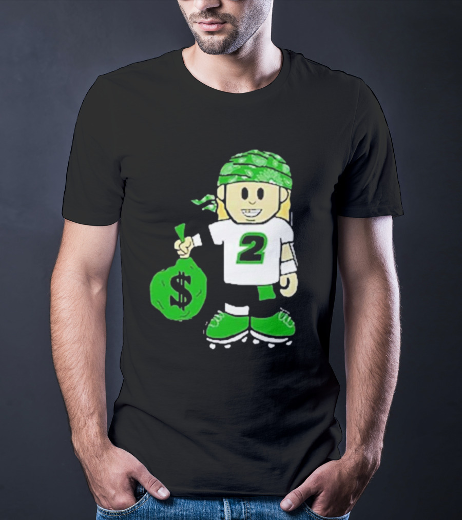 Football Player Number 2 Kids Money Bag Cartoon T-Shirt