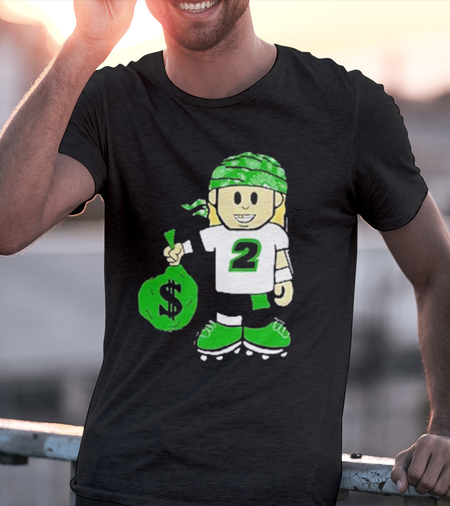 Football Player Number 2 Kids Money Bag Cartoon T-Shirt