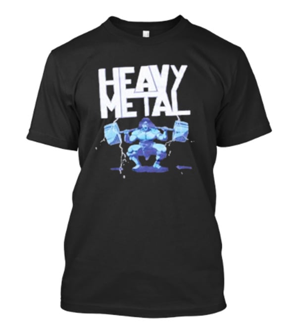 Heavy Metal Oversized Fitness Warrior With Barbells T-Shirt