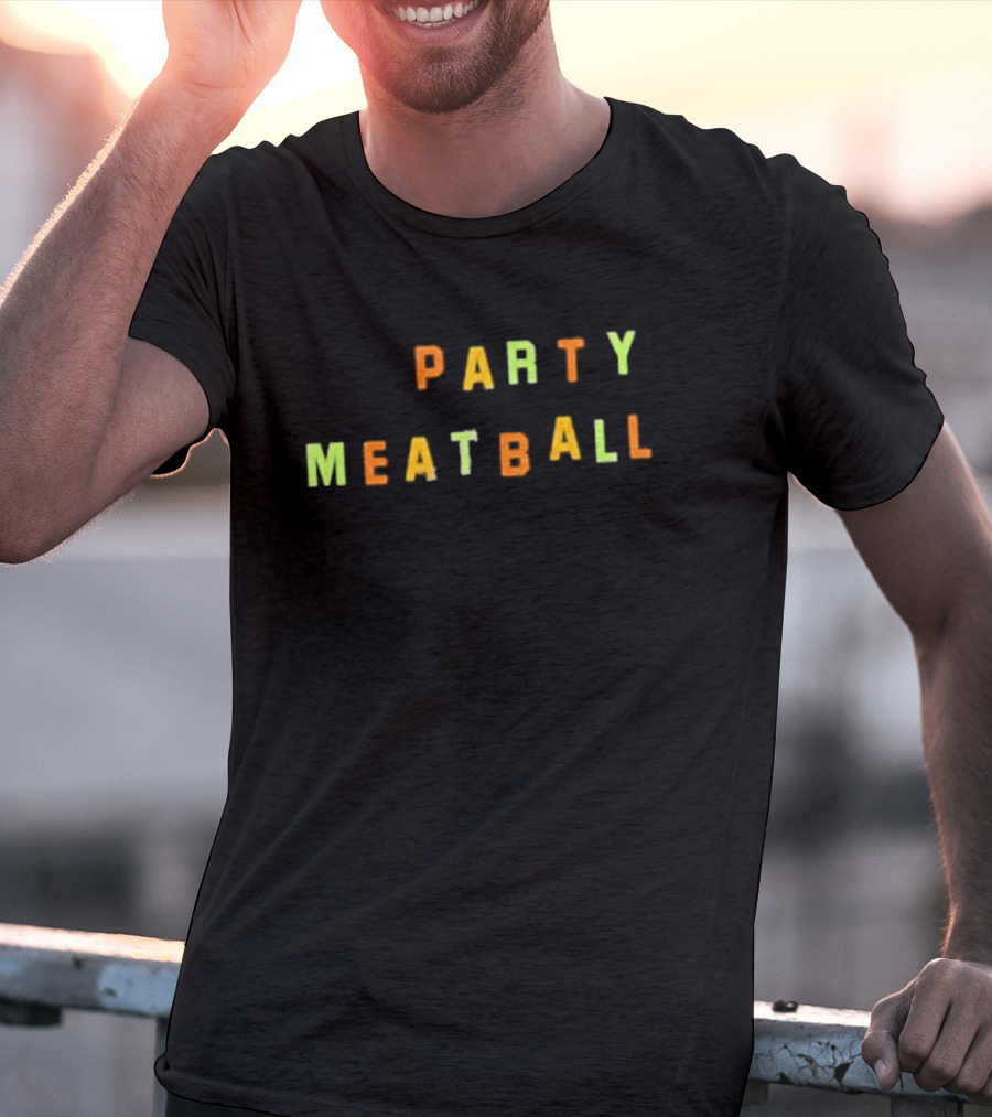 Katie Kimmel Party Meatball Vintage Typography Fun T-Shirt