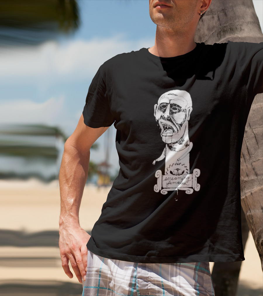 Screaming Females Band Illustration Black And White Head T-Shirt