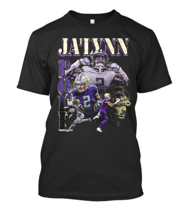 Jaylynn Polk Vintage Football Style Purple And Gold Player Collage T-Shirt