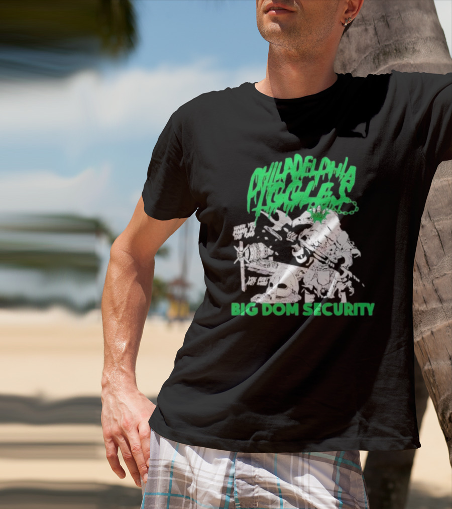 Philadelphia Eagles Big Dom Security Fierce Armored Guard With Spiked Bat T-Shirt