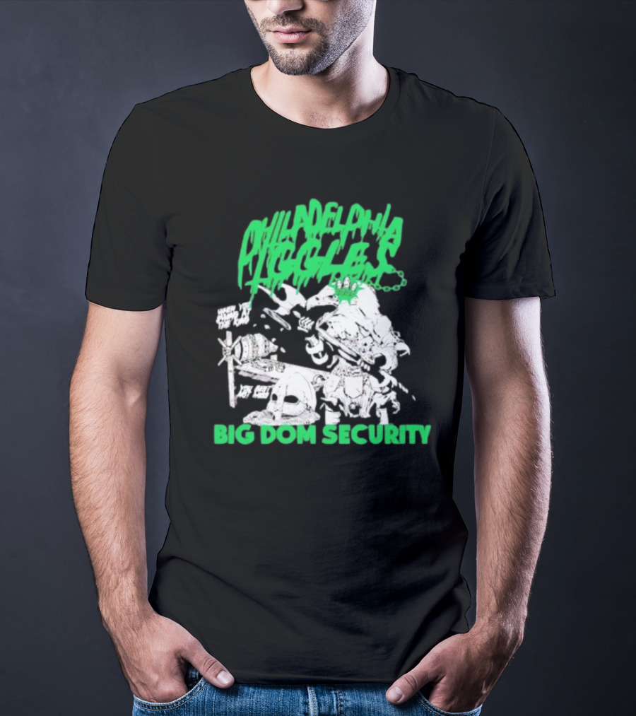 Philadelphia Eagles Big Dom Security Fierce Armored Guard With Spiked Bat T-Shirt