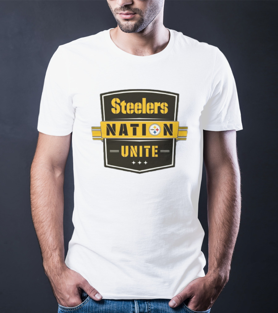 Steelers Nation Unite Emblem With Stars And Iconic Team Colors T-Shirt