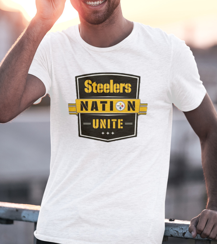 Steelers Nation Unite Emblem With Stars And Iconic Team Colors T-Shirt