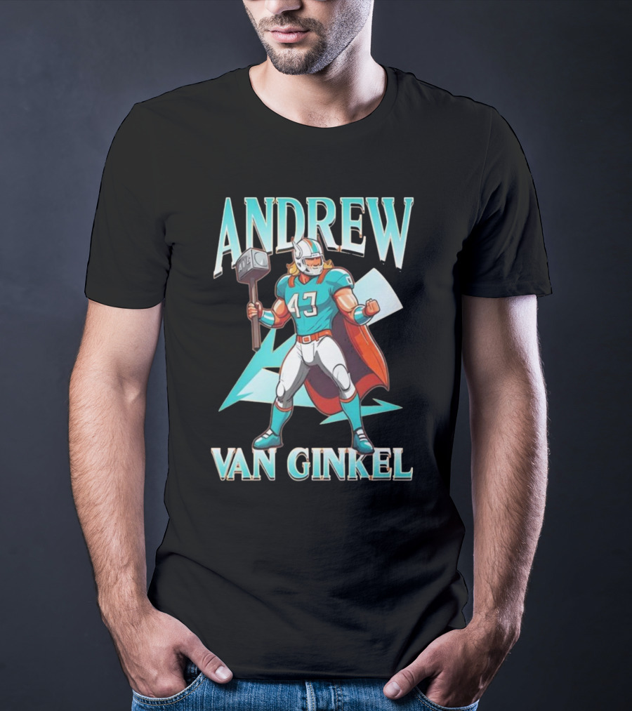 Andrew Van Ginkel Thor 47 Teal Hammer Iconic Figure T-Shirt