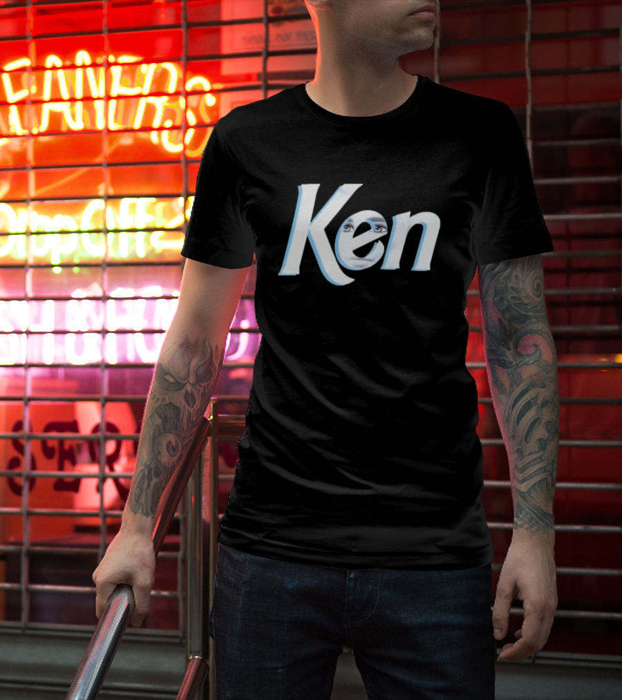 Ken Barbie Face In Text T-Shirt
