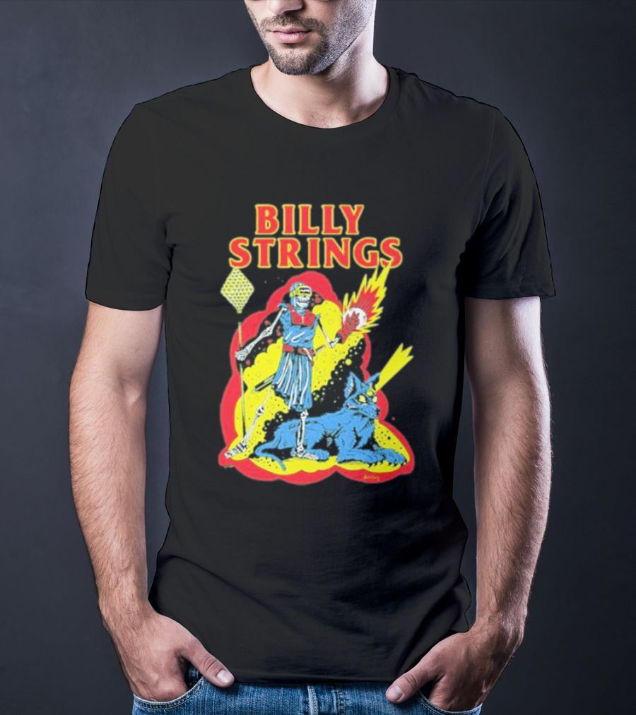 Billy Strings Skeleton Warrior With Blue Cyclops Cat T-Shirt