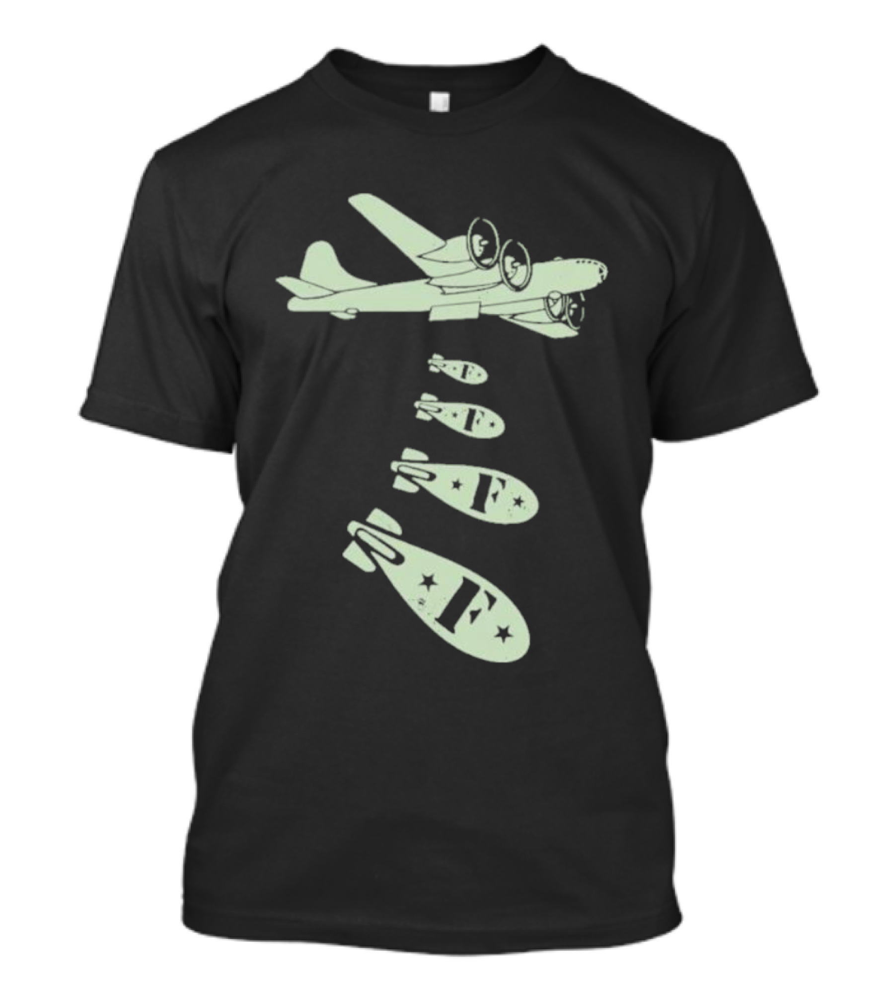 Vintage Bomber Dropping F Bombs Airplane T-Shirt