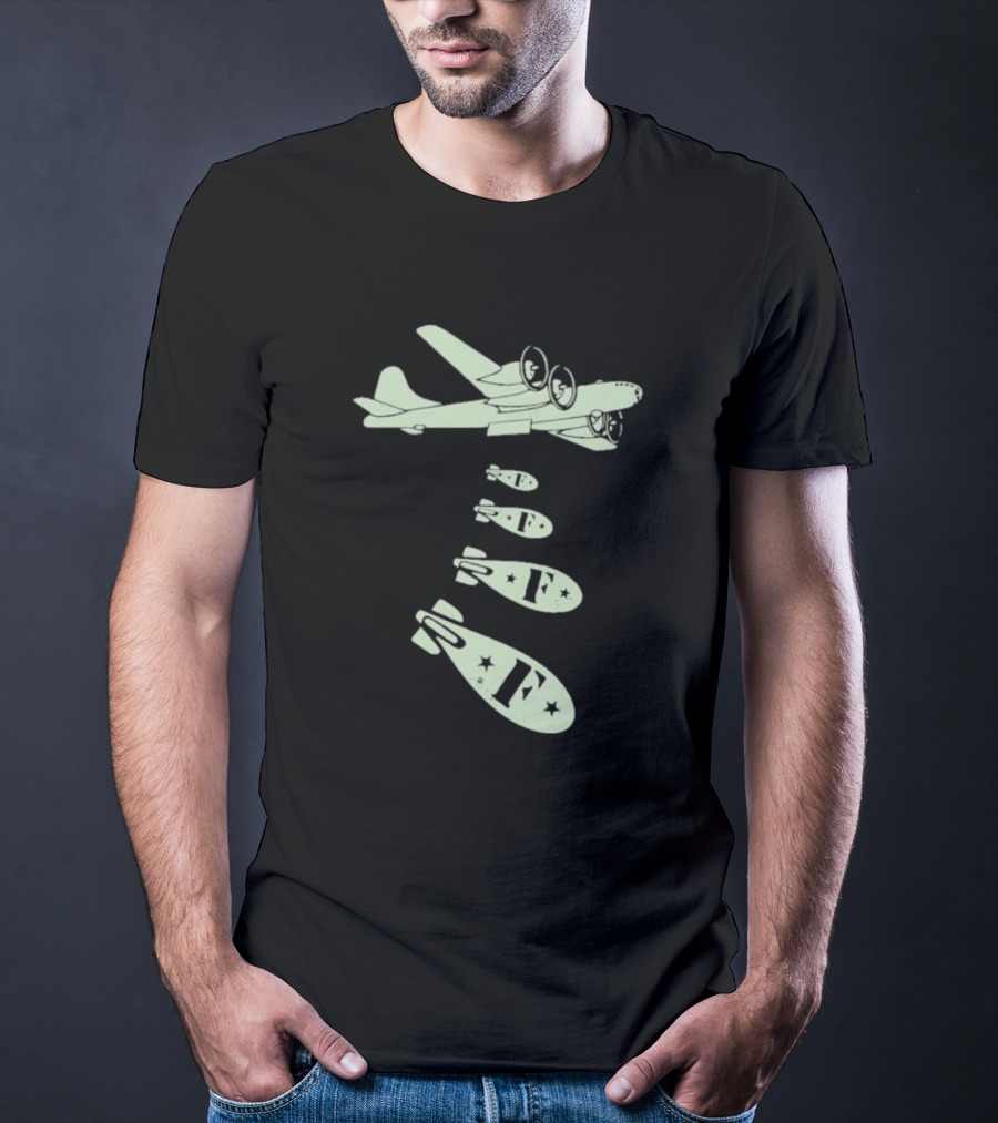 Vintage Bomber Dropping F Bombs Airplane T-Shirt