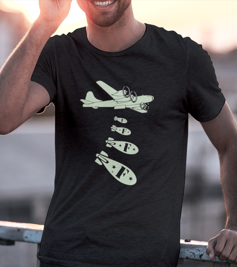 Vintage Bomber Dropping F Bombs Airplane T-Shirt