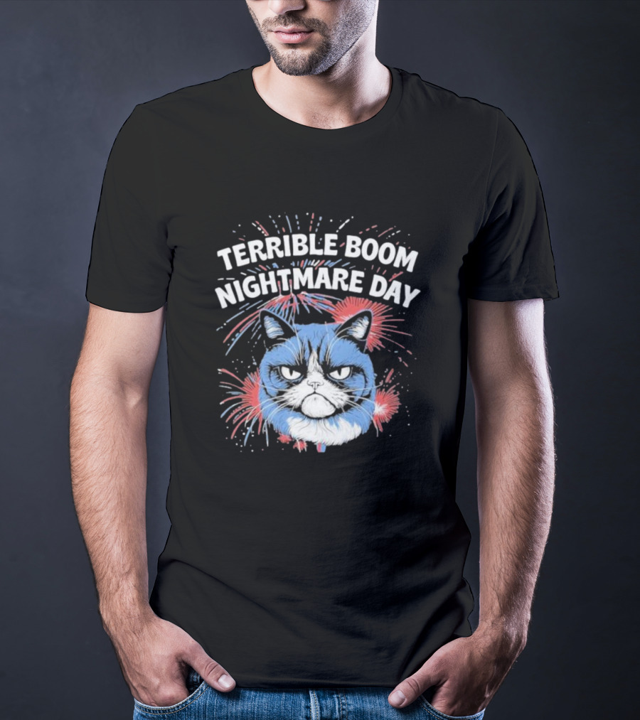 Terrible Boom Nightmare Day Cat Explosion T-Shirt