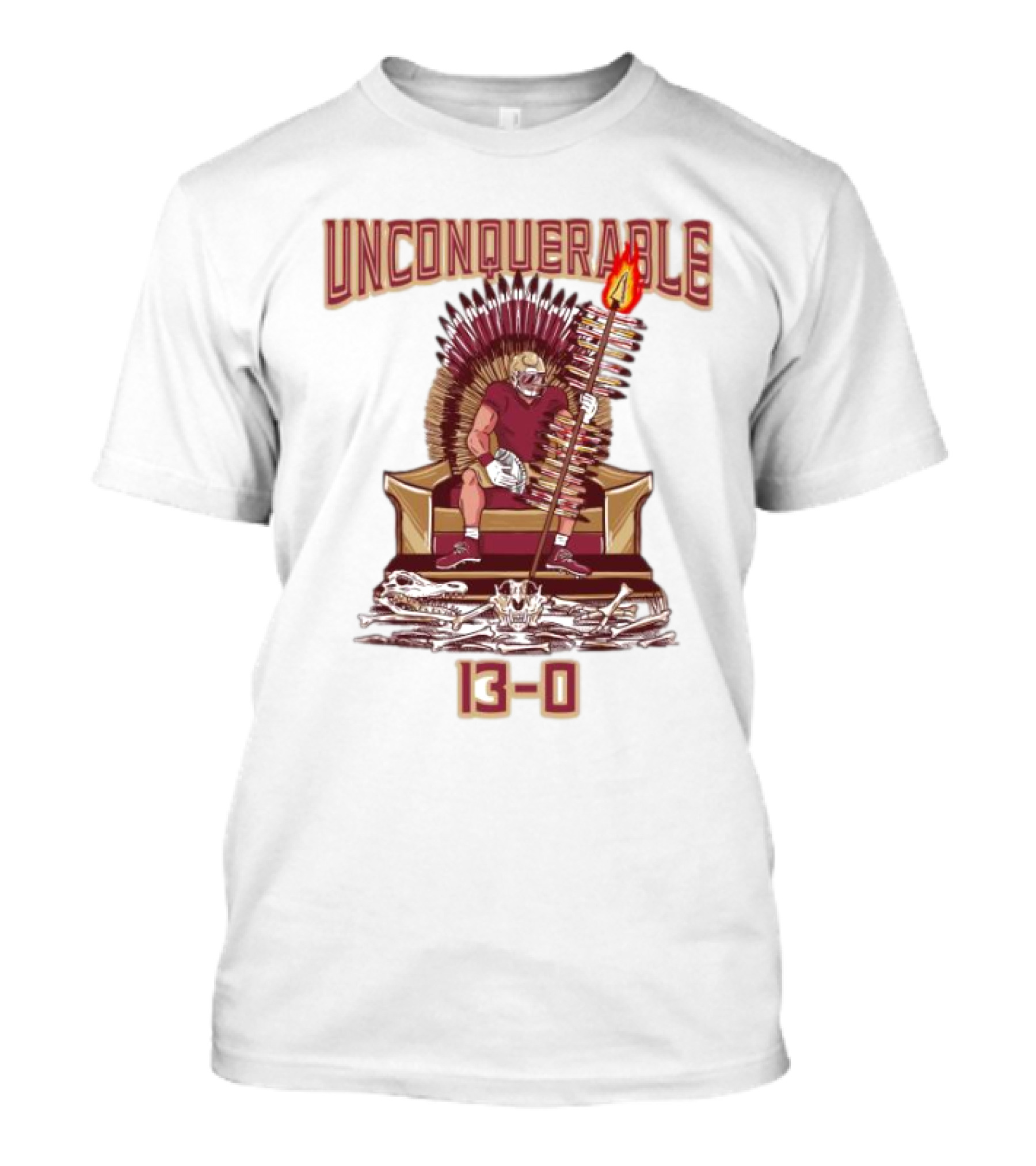 Florida State Seminoles Unconquerable 13-0 Throne King T-Shirt