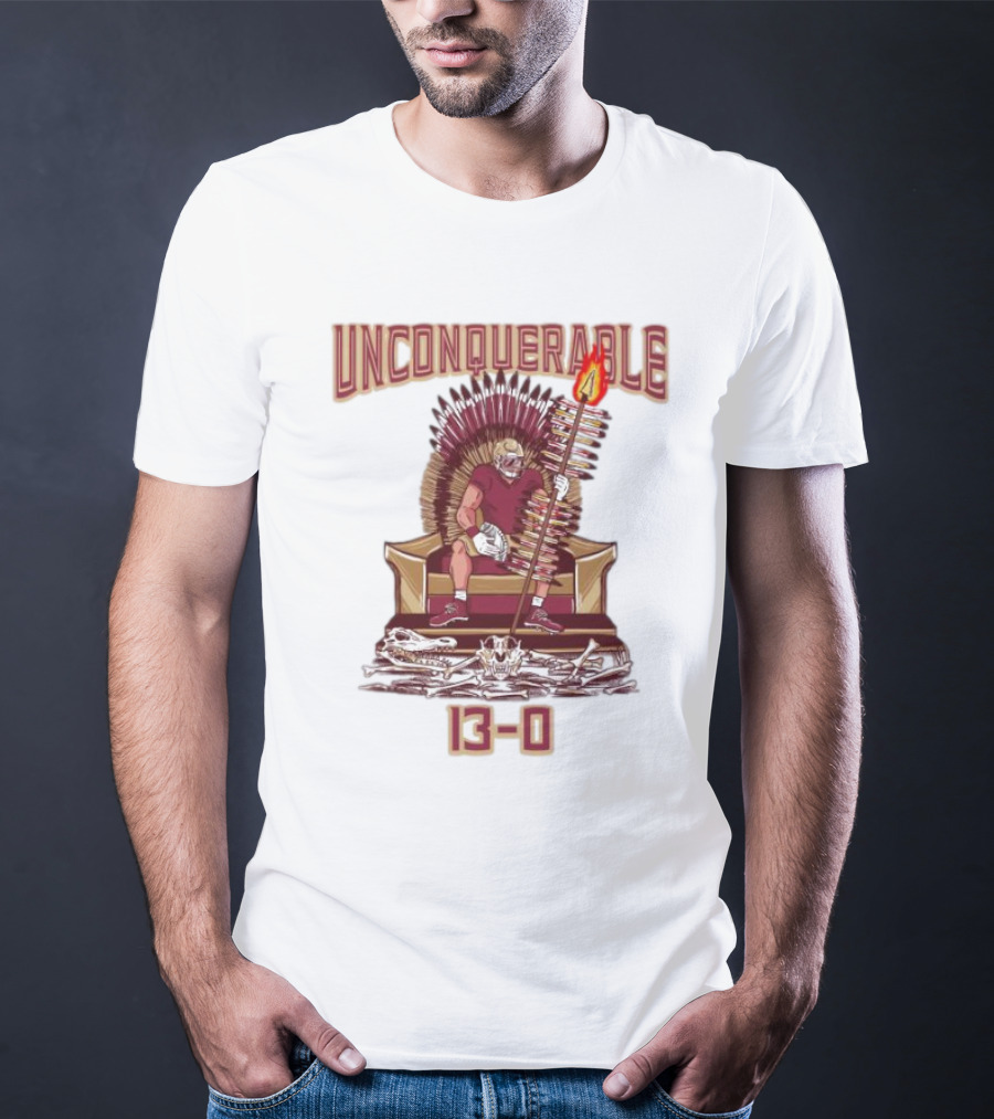 Florida State Seminoles Unconquerable 13-0 Throne King T-Shirt