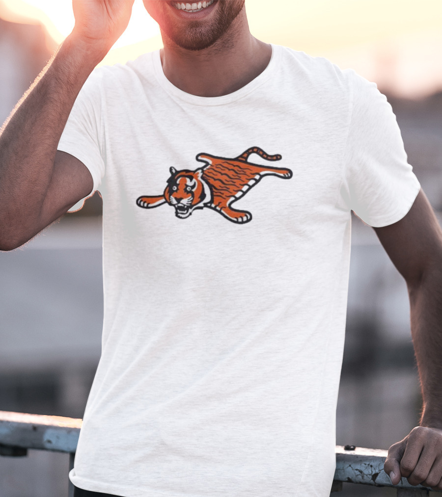 Cincinnati Bengals Funny Flat Mascot Tiger T-Shirt