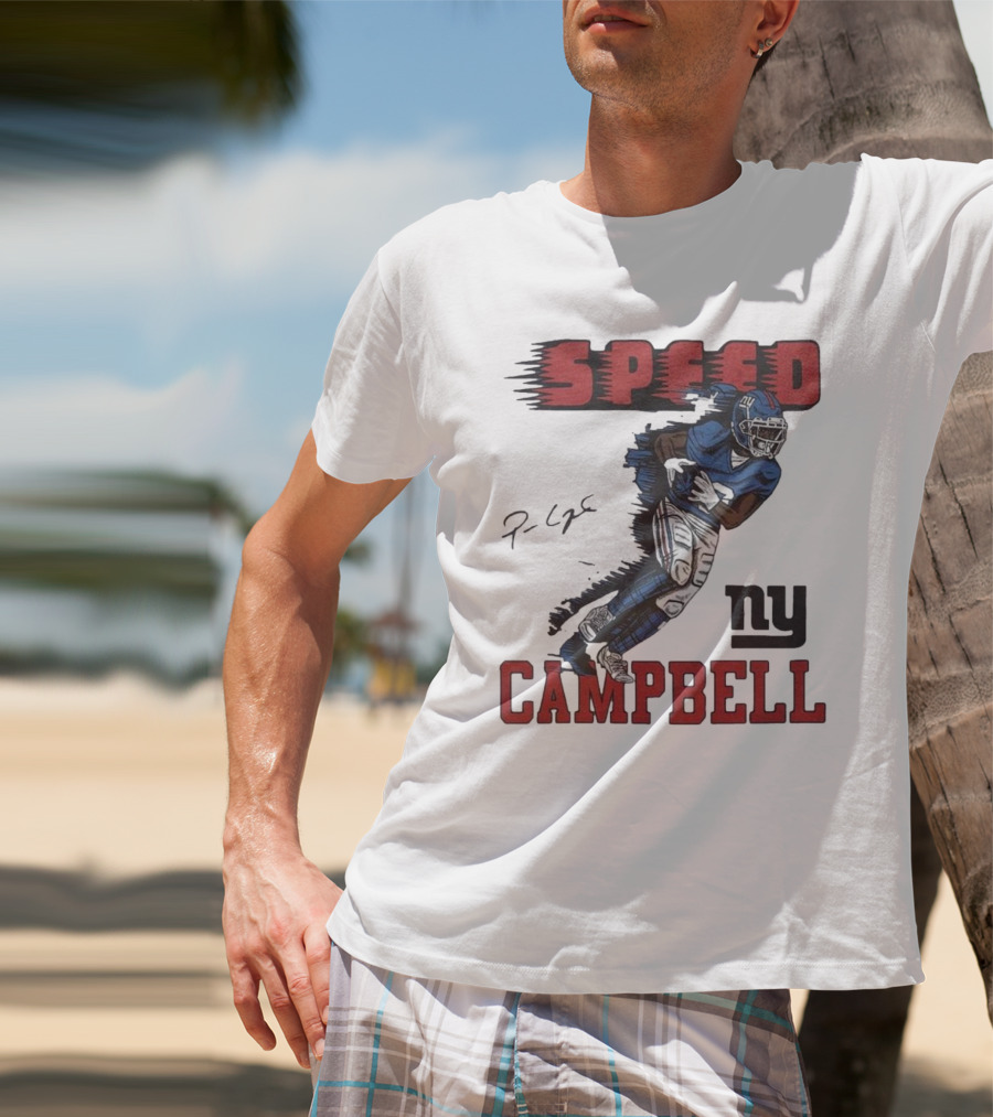 Giants Speed Campbell Signature NY Football T-Shirt