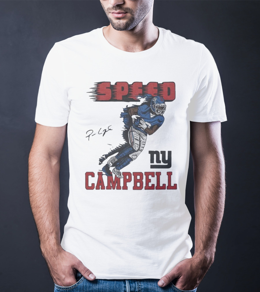 Giants Speed Campbell Signature NY Football T-Shirt