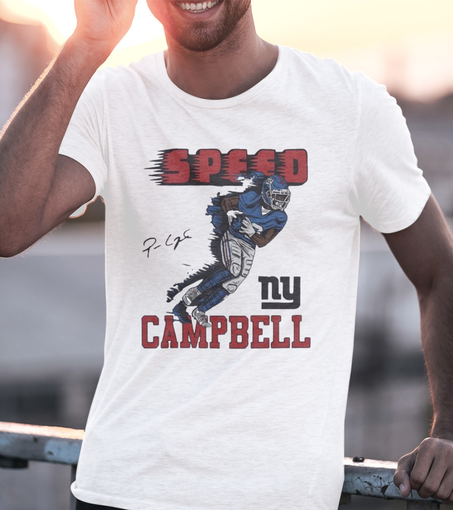 Giants Speed Campbell Signature NY Football T-Shirt