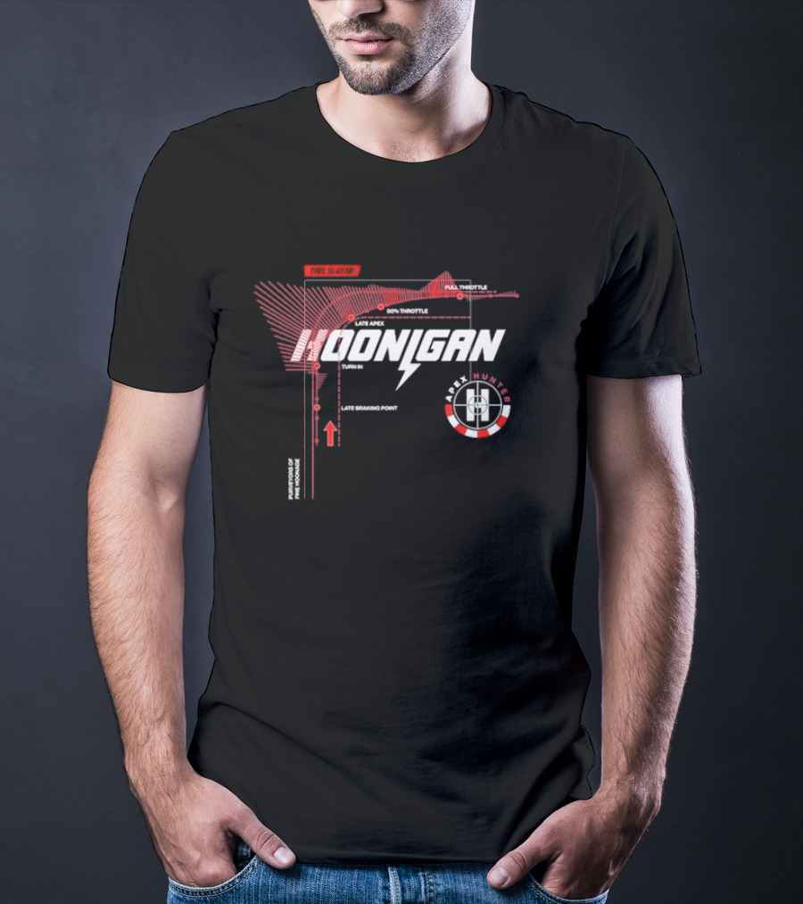 Hoonigan Apex Hunter Full Throttle Tire Slayer Racing Diagram T-Shirt