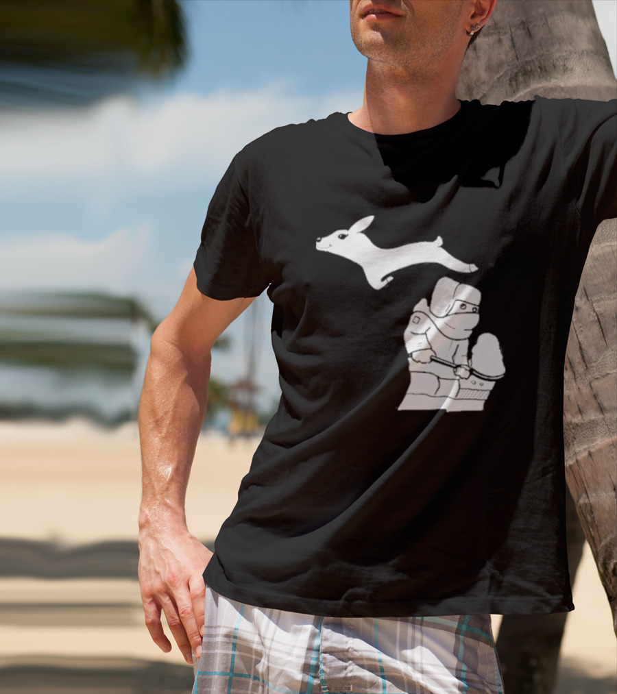 Michigan Snow Shoveling And Skiing Hare T-Shirt