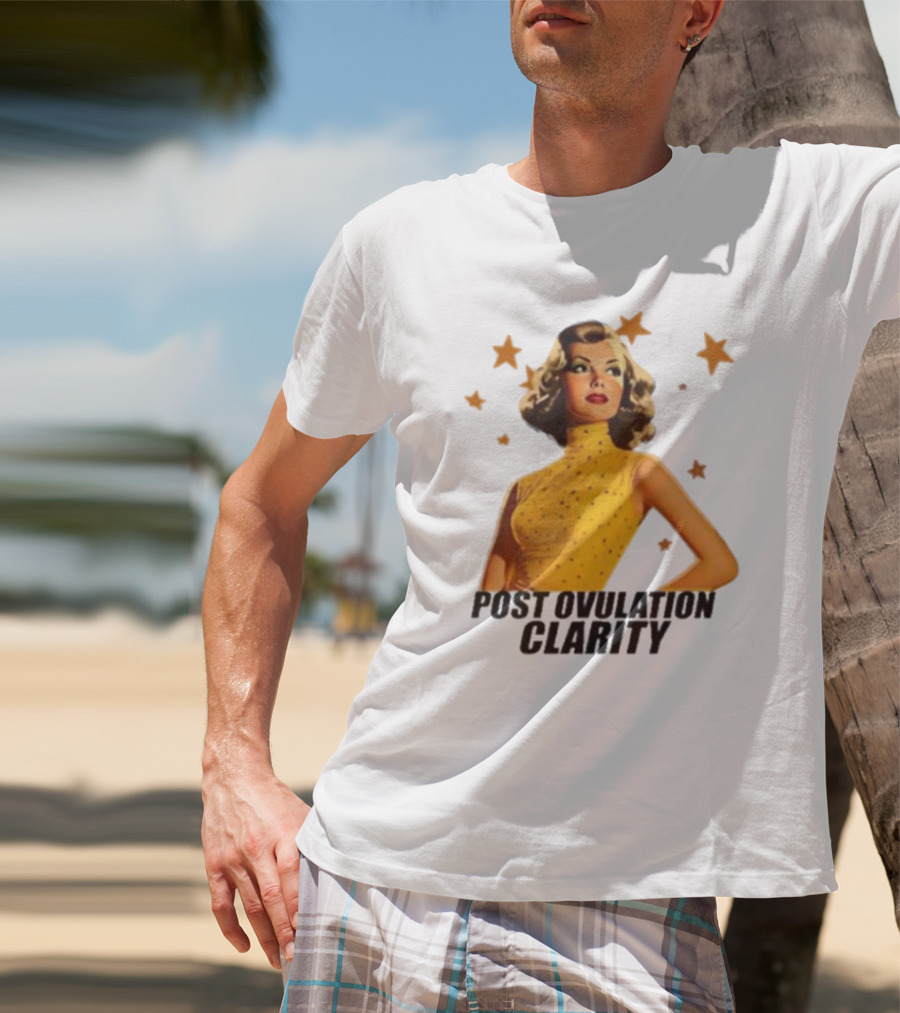 Retro Starburst Woman With Post Ovulation Clarity T-Shirt