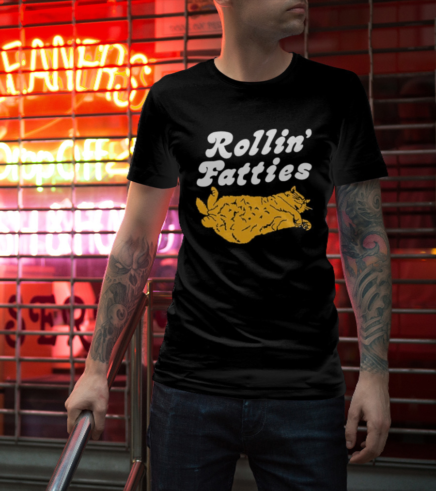 Rollin' Fatties Cat Comical Feline T-Shirt