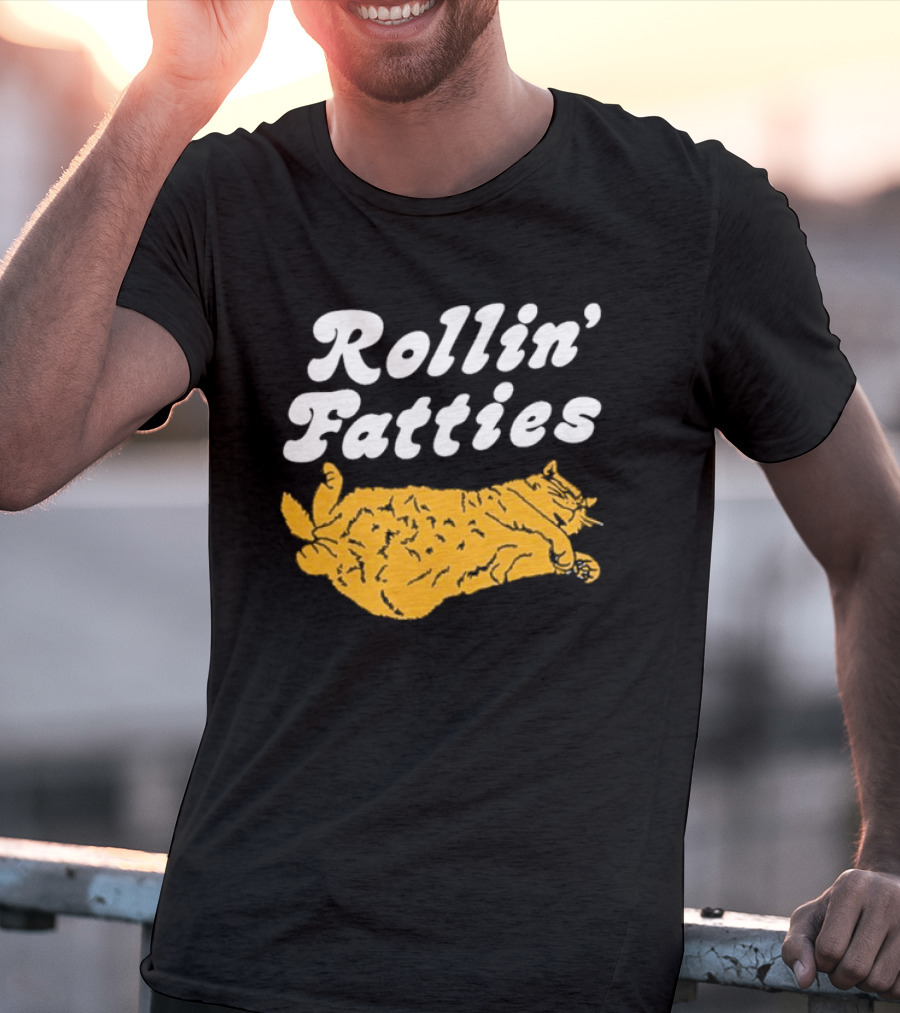 Rollin' Fatties Cat Comical Feline T-Shirt