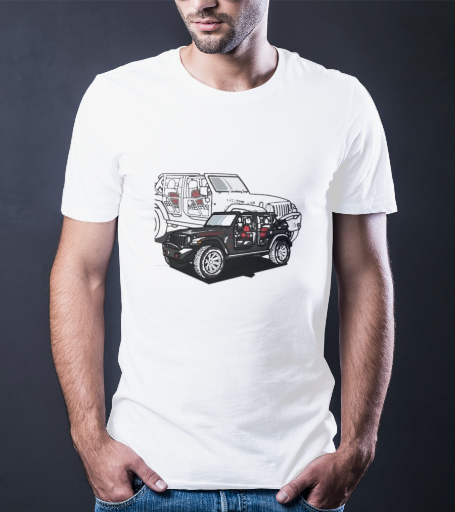 Tunic Jeep Car Illustration With Adventure Elements T-Shirt