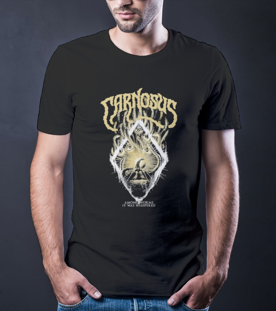 Carnosus Among Worms It Was Whispered Three-Eyed Mystical Face Enclosed In Sunburst Lines T-Shirt